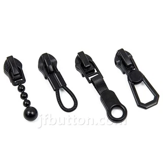 Black metal schuifregelaar van ritssluiting