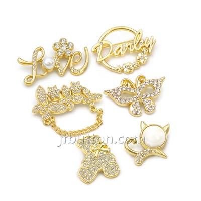 Broche met lady silhouet