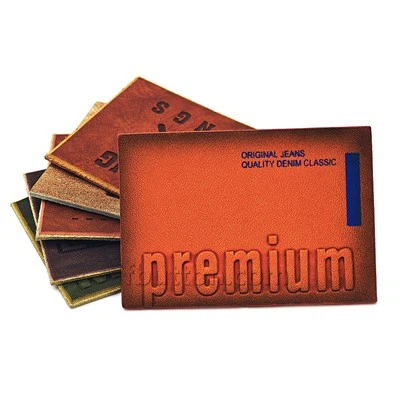 In reliëf Pu lederen label