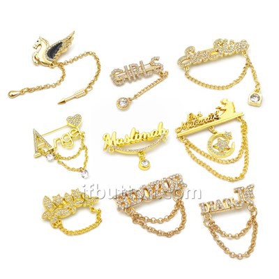 Heren pak ketting broche
