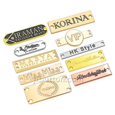 Gepersonaliseerde metalen kledinglabels